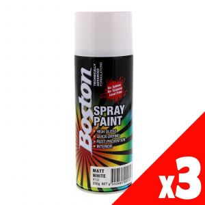 BOSTON Spray Paint - Matt White 250gm PK3