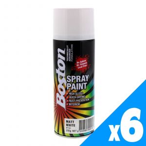 BOSTON Spray Paint - Matt White 250gm PK6