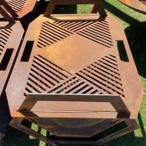 Large Collapsible Fire Pit Corten Steel 3mm