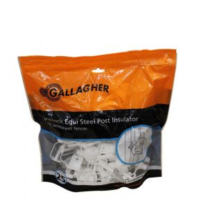 Gallagher G66314 Pinlock Equi Steel Post Insulator BAG of 25 Electric Fencing