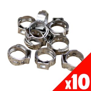 10 x STAINLESS STEEL Step Less Line Clamp For 7-10mm OD Line Home Brew