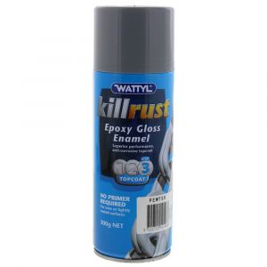 Killrust Gloss Enamel Pewter Aero Spray Paint Can 300g Wattyl Anti-Corrosive