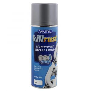 Killrust Hammered Finish Silver Spray Paint Can 300g Wattyl Anti-Corrosive