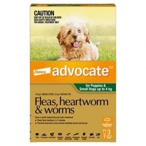 ADVOCATE Spot On Dog Flea Treatment - Under 4kg - 3 Pack