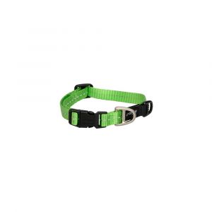 Rogz Utility Nitelife Dog Collar For Small Dogs Lime Reflective Safety Nylon