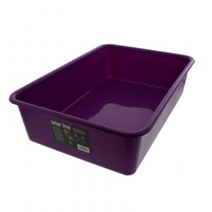 Cat Litter Tray Purple 44L x 31W x 11H Allows Easy Disposal Of Kitty Litter