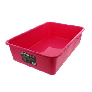 Cat Litter Tray Pink 44L x 31W x 11H Allows Easy Disposal Of Kitty Litter