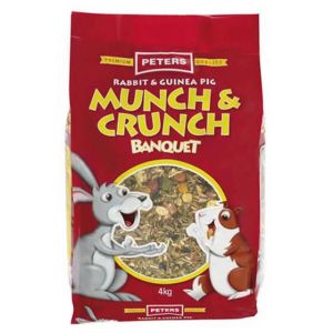 Peters Rabbit & Guinea Pig Munch & Crunch Banquet Pet Food 4kg Premium Quality