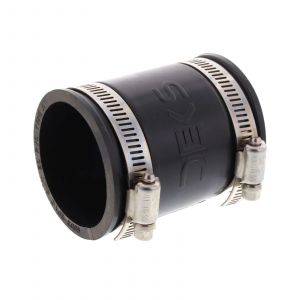 Jenco 50mm DWV PVC Coupling Connector With 316 Stainless Steel Hose Clamps