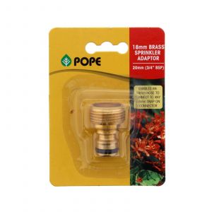 Pope Brass Sprinkler Adaptor 20mm (3/4 Inch) x 18mm Connector Garden Fitting
