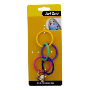 Bird Toy Olympic Ring With Bell Bird Aviary Toy Health Interactive Cage Ornament
