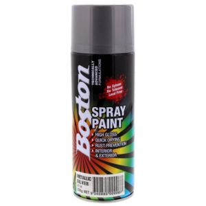 Metallic Silver Spray Paint Can 250g Boston Quick Drying Rust Prevention