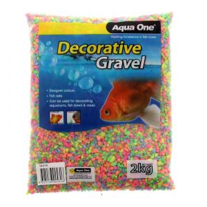 Aquarium Decorative Gravel Neon 4-6mm 2kg Fish Tank Decoration 10210 Aqua One