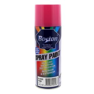 BOSTONS Gloss Pink Spray Paint Can 250g Quick Drying Rust Prevention 