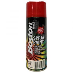 Gloss Red Spray Paint Can 250g Boston Quick Drying Rust Prevention Quality