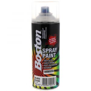 Clear Gloss Spray Paint Can 250g Boston Quick Drying Rust Prevention Quality