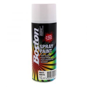 Matt White Spray Paint Can 250g Boston Quick Drying Rust Prevention