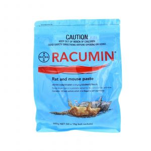 Racumin Rat and Mouse Paste Bait 50 Sachets Coumatetralyl Bayer 500g