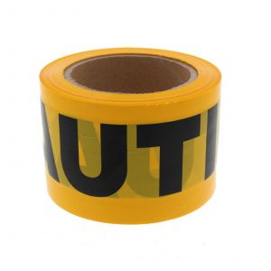 Caution Tape Safety Black On Yellow 75mm x 100m Non Adhesive Polyethylene Tough