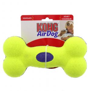 KONG Dog Airdog Squeaker Bone Large Dogs Erratic Bounce Gentle on Teeth and Gums
