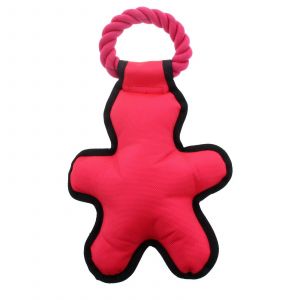 Dog Toy Cross Ropes Tug Man 35cm Loud Pink Prestige Pets