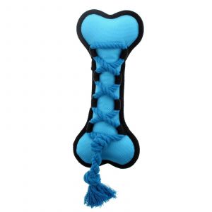 Dog Toy Cross Ropes Tug Bone 29cm Loud Blue Prestige Pets
