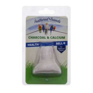 Feathered Friends Charcoal Calcium Bell 50g Bird Treat Health Bar Premium Feed