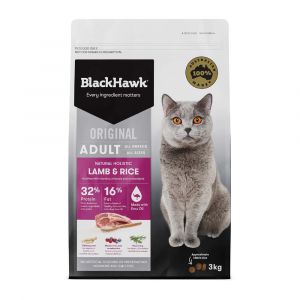 Black Hawk Holistic Cat Food Lamb & Rice 3kg Holistic Australian Made Premium