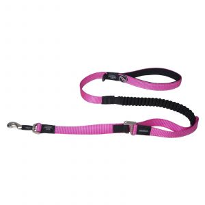 Rogz Lumberjack Control Long Dog Lead For X-Large Dogs Pink Shock Absorbing Pet