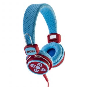Moki Kids Safe Headphones Blue-Red Volume Limited to 89dB Gaming Music