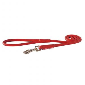 Dog Lead Leather Round 13mm Large Red Rogz 1.2 Metre 100% Genuine Leather