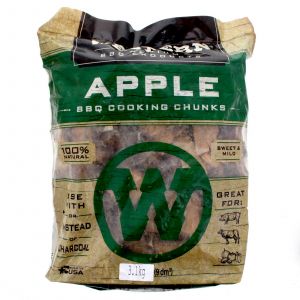 Western BBQ Apple Wood Chunks 3.1kg Barbecue Smoking Cooking Made In USA