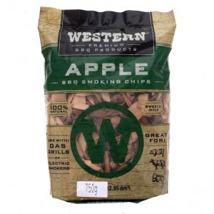 Western BBQ Apple Wood Chips 750g Barbecue Smoking Cooking Made In USA