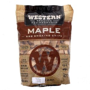 Western BBQ Maple Wood Chips 750g Barbecue Smoking Cooking Made In USA