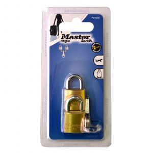 Master Lock Padlock Brass Essential Value 20mm 2 Pack Lock Security Protection