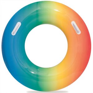 Rainbow Swim Ring with Handles 91cm