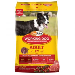 CopRice Working Dog Food; Dry Dog Food; Adult Dog Food; Beef, Vegetable and Rice Dog Food: High Performance Dog Food
