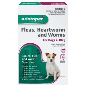 Flea Heartworm & Worm Dog Up To 4Kg - 10Kg 3Pk