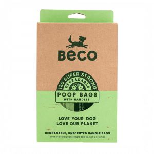 Poop Bags Unscented W/Handles 120Pk Beco