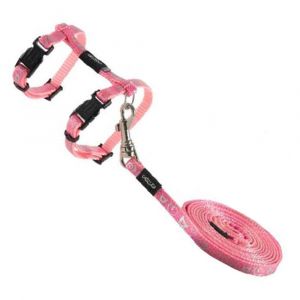 Rogz Sparklecat Harness & Lead Set Pink 11Mm