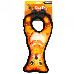 Dog Toy Squeaky Tug Ring Cat Orange 32Cm Kongs