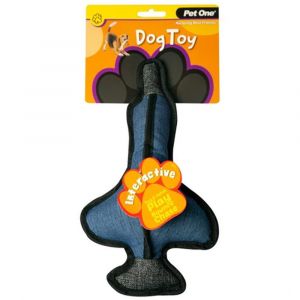 Pet One Dog Toy Interactive Duck Grey and Blue 28cm
