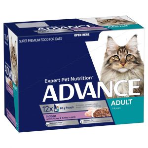 Advance Cat Indoor Chick & Turkey In Jelly 12 x 85g