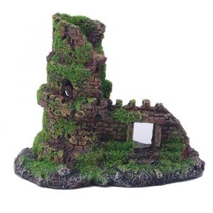 Fish Tank Ornament Castle with Moss
