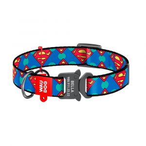Wau Dog Superman Logo Metal Fastex Buckle - Extra Small 23cm