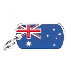 My Family Dog Tag Australian Flag Charm