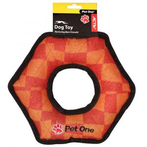 PET ONE Active Tuff Squeaky Nut Dog Toy - Orange