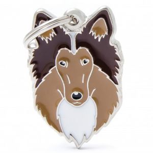 MY FAMILY Dog Tag Collie Charm