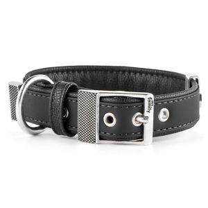MY FAMILY Bilbao Faux Black Leather Collar - 2XL