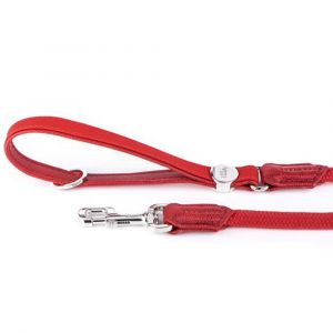 MY FAMILY Bilbao Faux Leather & Rope Lead - Red